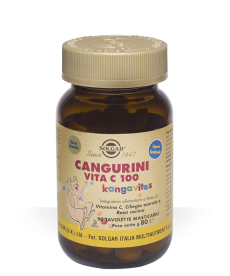 Integratore Cangurini Vita C100 per bambini e ragazzi a base di vitamina C 90CPS - Solgar